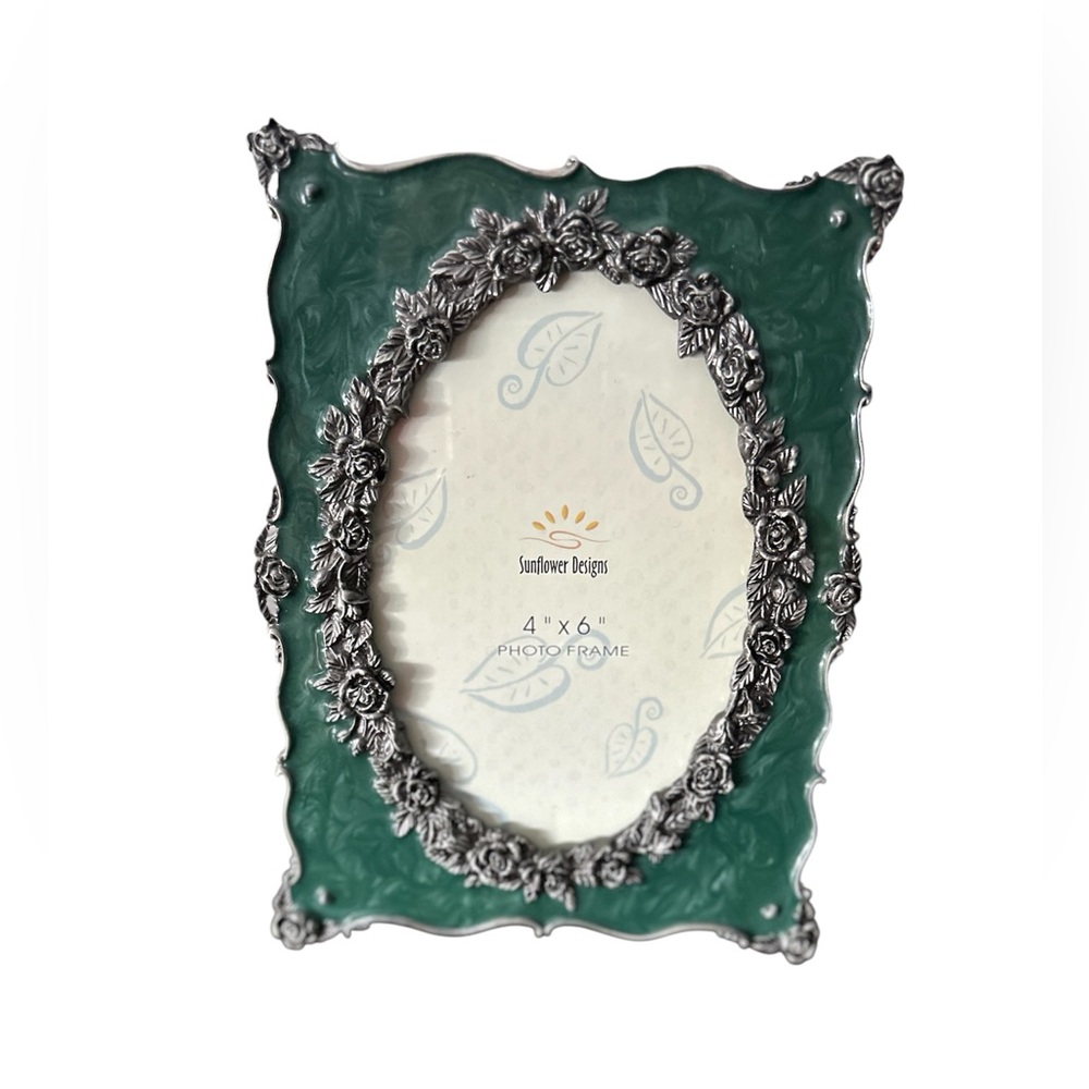 Sunflower Design Enamel Picture Frame.
